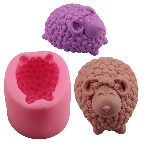 Schaap Vorm 3D Siliconen Vorm Voor DIY Handgemaakte Zeep Taart Chocolade Kaarsen Maken Tool Hittebestendige Bakvorm