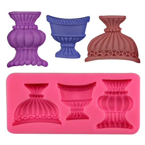 European Vase Trophy Silicone Fondant Mold DIY Chocolate Baking Mould For Cake Decoration Relief Clay Resin Crafting Tools