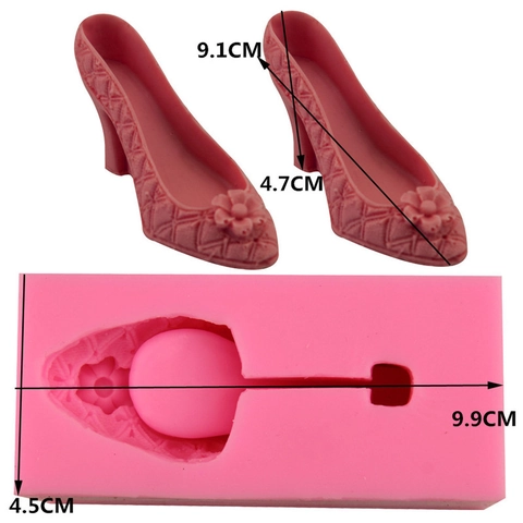 Stöckelschuh Form 3D Silikon Backform Für Fondant Schokolade Süßigkeiten Backen DIY Werkzeug Für Küche Kuchen Dekoration Rosa