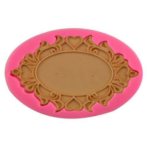 European Vintage Heart Frame Silicone Mold For Fondant Cake Chocolate Soap DIY Baking Tool Baroque Embossed Mold
