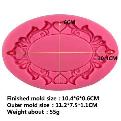 European Vintage Heart Frame Silicone Mold For Fondant Cake Chocolate Soap DIY Baking Tool Baroque Embossed Mold