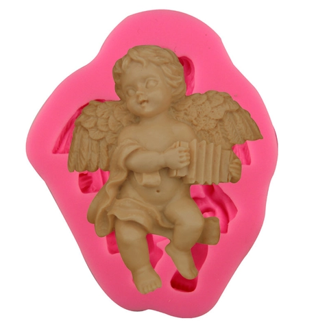 Cupid Angel Silicone Fondant Mold High Quality Gumpaste Lace Cake Mold Classic Relief Angel DIY Baking Tool For Cake Decoration