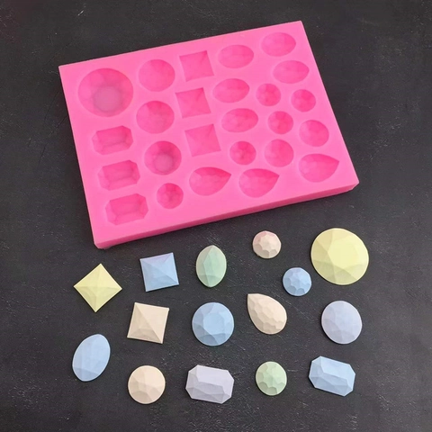 Stampo in Silicone per Torte a Forma di Gemma Diamante Strumento per Cioccolato Fondente Resina Argilla Rosa Cucina