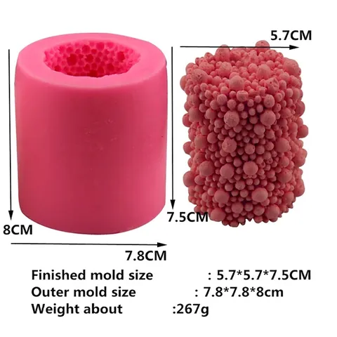 Stampo in Silicone a Forma di Bolla Cilindrica per la Produzione di Sapone Candele 3D Sfera Pilastro Torta Mousse Fai da Te