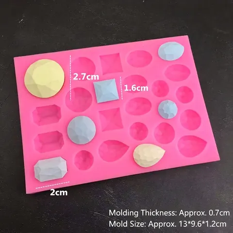 Stampo in Silicone per Torte a Forma di Gemma Diamante Strumento per Cioccolato Fondente Resina Argilla Rosa Cucina
