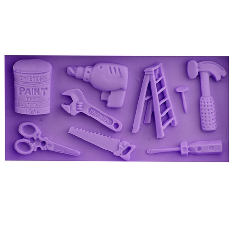 Realistische Hardware-Werkzeuge Silikonform Für Fondant Schokolade Torten-Deko Hammer Schlüssel Säge Leiter DIY Backwerkzeuge