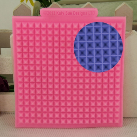Vierkante Piramide Raster Textuur Siliconen Fondant Vorm Wafel Kant Mat Voor Cupcake Taart Decoratie DIY Bakken Tool
