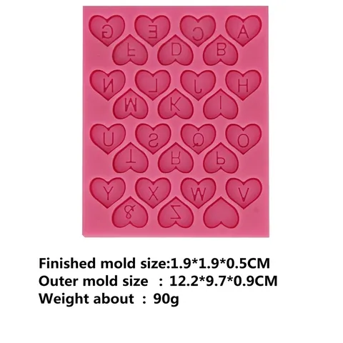 Hartvorm 26 Alfabet Letters Siliconen Fondant Taartvorm Voor DIY Chocolade Snoep Zeep Gelei Bakken Decoratie Tool