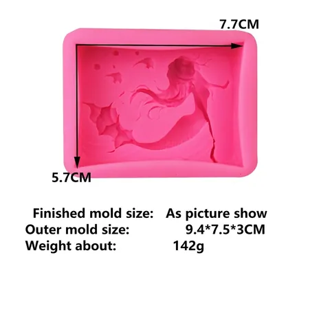 3D Meerjungfrau Relief Silikonform Für Handgemachte Seife Schokolade Kuchen Backen Rechteckige Fondant Zucker Handwerk Werkzeug