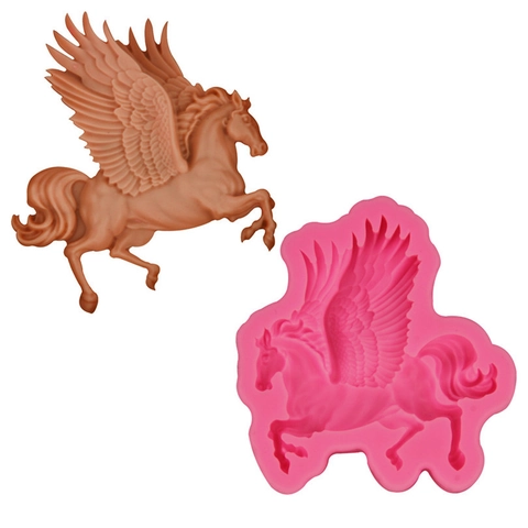 Pegasus Flying Horse Silicone Mold DIY Cake Baking Tool For Fondant Chocolate Soap Resin Clay Craft Winged Horse Shape