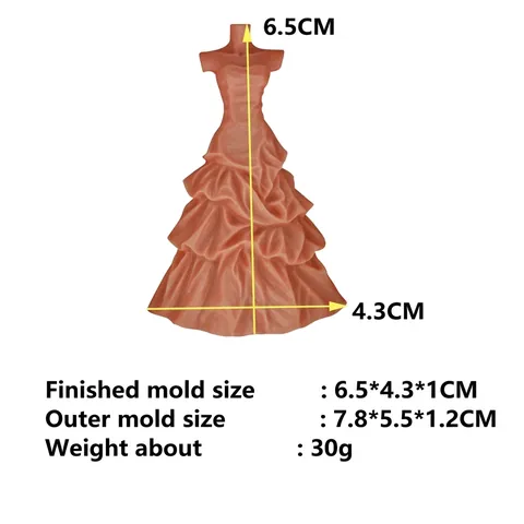 Trouwjurk Siliconen Vorm Bruidsjurk Fondant Taart Decoratie Vorm Chocolade Gelei Bakgereedschap