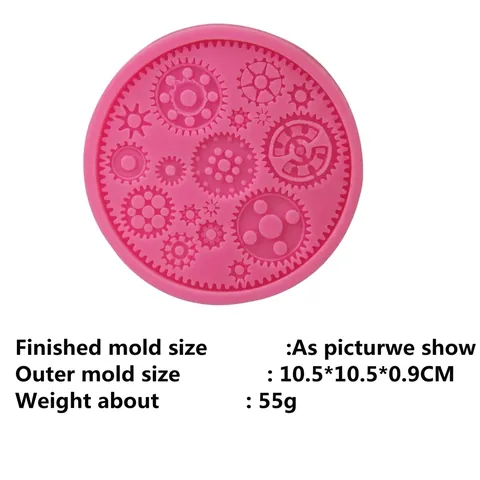 Moule en Silicone Engrenage Industriel Steampunk Rond Rose Pièces Mécaniques Décoration de Gâteau Fondant Outil de Cuisson DIY