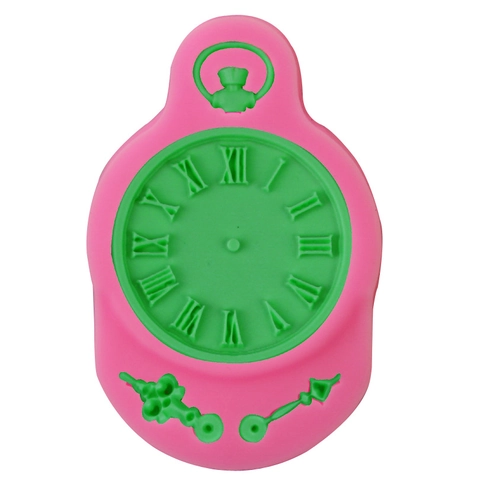Molde de Silicona para Fondant Steampunk con Reloj Vintage Números Romanos para Pastel de Chocolate Herramienta para Hornear
