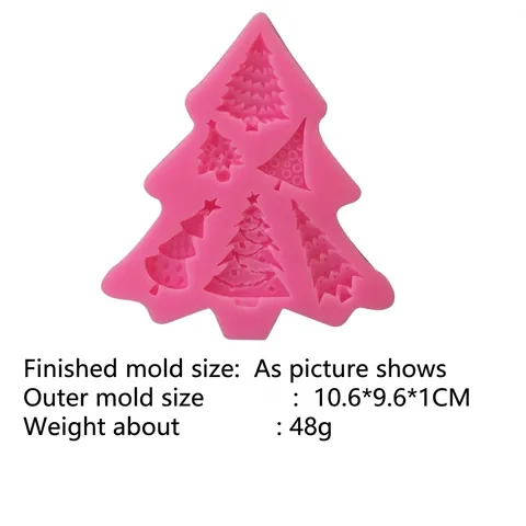 6 Cavity Christmas Tree Silicone Mold For Fondant Cake Chocolate Cedar Tree Shape DIY Baking Decor Craft Molding Tool