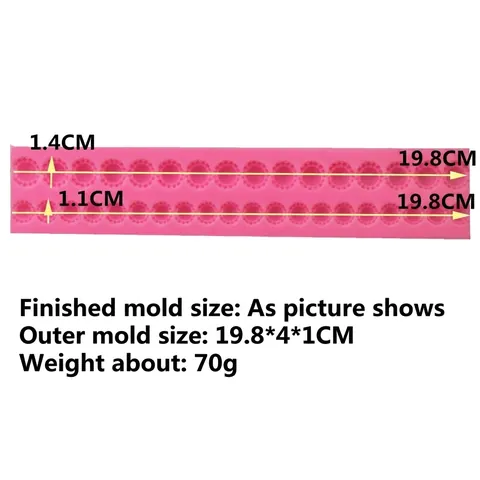Kunstparelkraal Rand Siliconen Fondant Vorm Lange Strip Taart Decoreren Tool Voor Bakken Sugarcraft Chocolade Gumpaste Decor