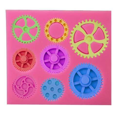 Gear Shaped Silicone Mold For Fondant Cake Chocolate Clay DIY Mechanical Design Steampunk Baking Decoration Tool