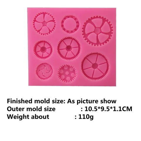 Gear Shaped Silicone Mold For Fondant Cake Chocolate Clay DIY Mechanical Design Steampunk Baking Decoration Tool