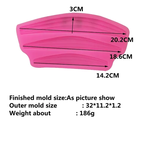 Siliconen Fondant Bakvorm Lint Kant Rand Decoratieve Golftextuur Bakgereedschap Voor Taartrand Chocolade Mousse Roze Bakvorm