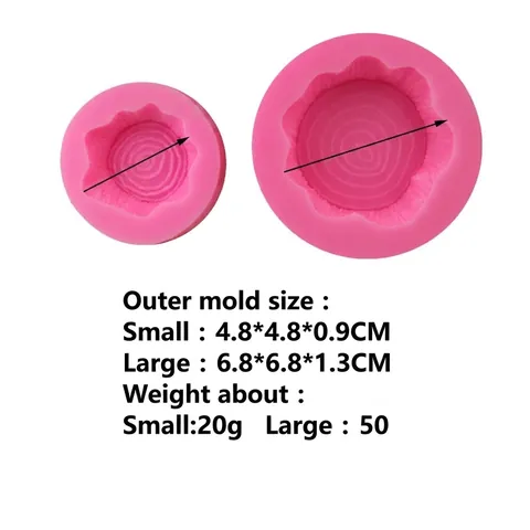 Molde de Silicona para Pastel Forma de Muñón de Árbol Textura Anillos de Árbol Chocolate Fondant Decoración Horneado Rosa