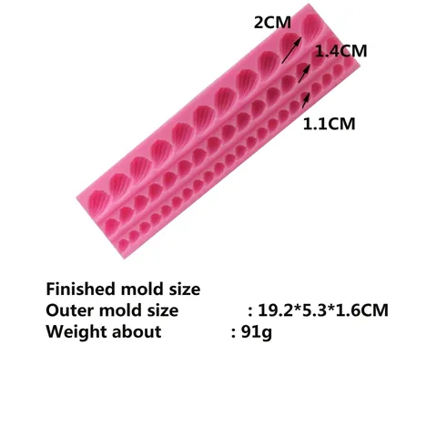 Muschelrand Silikon Fondant Kuchenform DIY Schokoladen Dekoration Ton Backen Werkzeug Rose Blütenblatt Design Backgeschirr