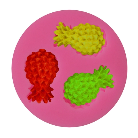 Mini 3-Loch Ananas Frucht Silikonform Für Fondant Schokolade Süßigkeiten Backwerkzeug DIY Kreative Kuchen Deko Form