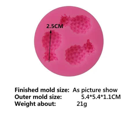 Mini 3-Loch Ananas Frucht Silikonform Für Fondant Schokolade Süßigkeiten Backwerkzeug DIY Kreative Kuchen Deko Form