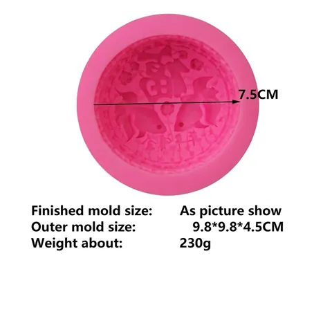 Siliconen Karper Zeepvorm Fu Karakter Fondant Cake Decoratie DIY Bakgereedschap Traditioneel Ontwerp Roze Vorm