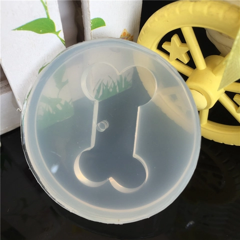 Bone Shape Silicone Mold For DIY Resin Dog Tag Pendant Jewelry Making Mirror Surface Round Translucent Craft Casting Tool