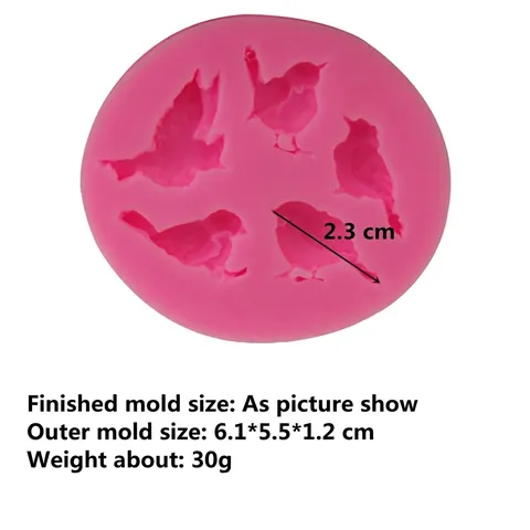 Stampo in Silicone per Fondente a Forma di Uccello per Decorazione Torte di Cioccolato Strumento da Forno Fai-da-Te Stampo in Silicone Bird Pattern