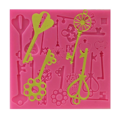 Stampo in Silicone per Chiavi Vintage Stile Steampunk per Bordi Torte Cioccolato e Fondente Strumenti Fai da Te Rosa