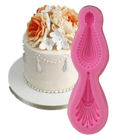 Edelstein Anhänger Wassertropfen Silikonform Für Fondant Schokolade DIY Backen Kuchen Dekorieren Rand Werkzeuge Rosa Küche