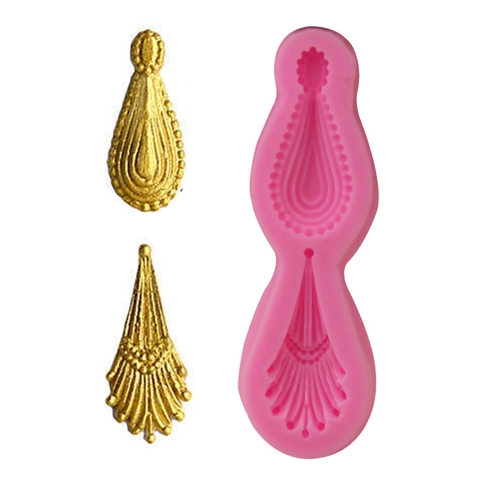 Edelstein Anhänger Wassertropfen Silikonform Für Fondant Schokolade DIY Backen Kuchen Dekorieren Rand Werkzeuge Rosa Küche