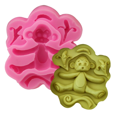 Cartoon Tier Affe Silikonform Für Fondant Schokolade Backen Deko Werkzeuge Affe Banane Muster Handgemachte Kuchenform