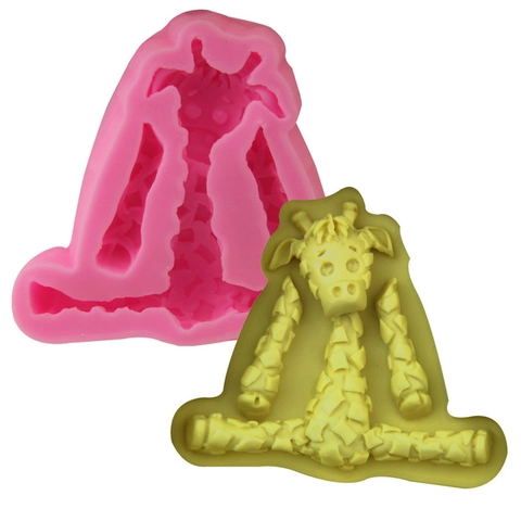 Cartoon Tier Giraffe Silikonform 3D Fondant Schokolade Kuchen Dekoration Backwerkzeug Für DIY Sugarcraft Handgefertigter Ton