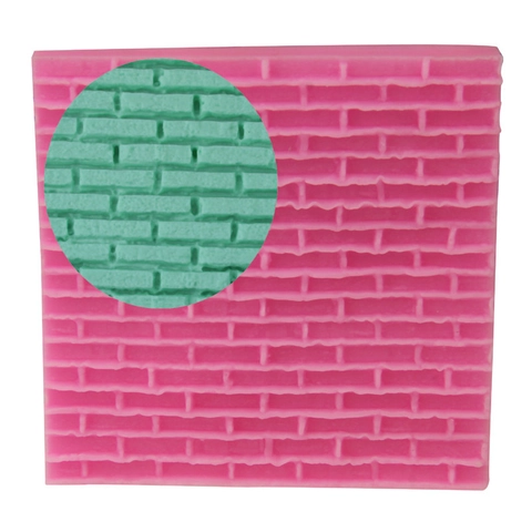 Schloss Ziegel Textur Silikon Fondant Kuchenform Gitter Pad DIY Backwerkzeug Für Schokolade Sugarcraft Dekoration Rosa