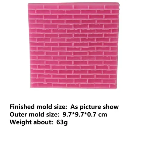 Schloss Ziegel Textur Silikon Fondant Kuchenform Gitter Pad DIY Backwerkzeug Für Schokolade Sugarcraft Dekoration Rosa