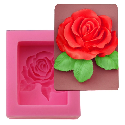 Große 3D Rosenblüte Silikonform Für Handgemachte Seife Kerze Kuchendekoration DIY Backwerkzeug Rosa Fondant Schokoladenform