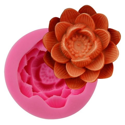 3D Lotus Blume Silikonform Für Handgemachte Seife Aromatherapie Kerze Fondant Kuchen Backen DIY Dekoratives Bastelwerkzeug