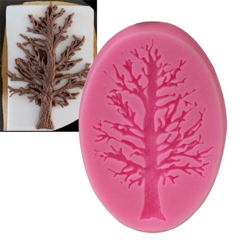 Baumzweig Silikonform Für Fondant Schokolade Kuchen Dekoration DIY Backwerkzeug Weihnachtsbaum Zweig Muster Rosa