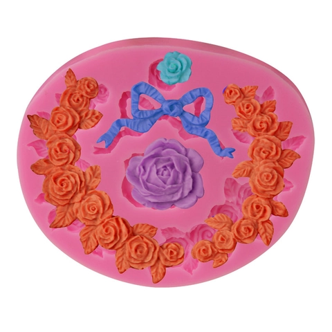 Rozenslinger Lint Siliconen Vorm Voor Fondant Chocolade Taart Decoratie DIY Bakbenodigdheden Roze Suikerwerk Hars Klei Vorm