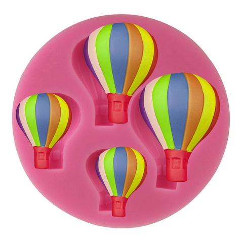 Heißluftballon Silikonform 4 Kavitäten Fondant Schokoladenform Für Tortendekoration Backwerkzeug Sugarcraft Rosa Kuchenform