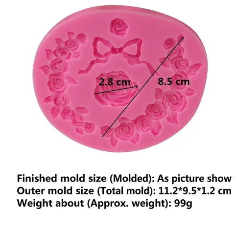 Rozenslinger Lint Siliconen Vorm Voor Fondant Chocolade Taart Decoratie DIY Bakbenodigdheden Roze Suikerwerk Hars Klei Vorm