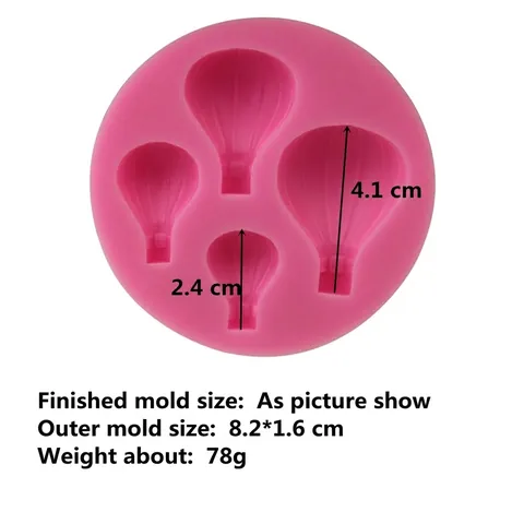 Heißluftballon Silikonform 4 Kavitäten Fondant Schokoladenform Für Tortendekoration Backwerkzeug Sugarcraft Rosa Kuchenform