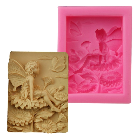 3D Feen Engel Lotus Blume Silikonform Für Handgemachte Seife Schokolade Kuchendekoration DIY Backen Bastelform Werkzeug