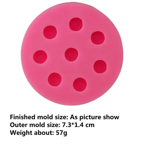 Molde de Silicona para Fondant de Arándanos Redondo 8 Cavidades Forma de Fruta Decoración de Pasteles DIY Molde Rosa Cocina