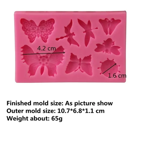 Libel Vlinder Insekt Siliconen Fondant Vorm Voor Taart Decoratie Chocolade Snoep Klei Handgemaakte DIY Bakgereedschap