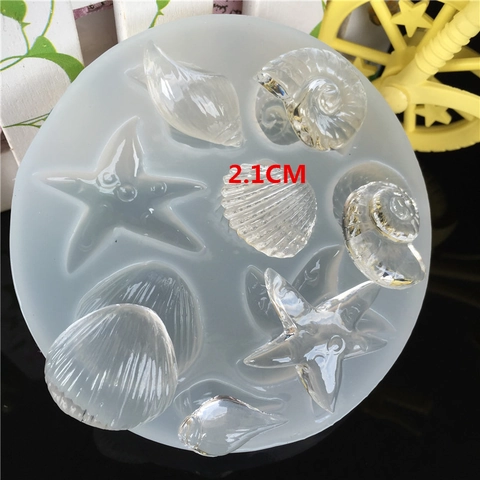 Moule en Silicone Vie Marine Miroir Étoile de Mer Coquillage Escargot DIY Résine Époxy Argile Outil de Cuisson