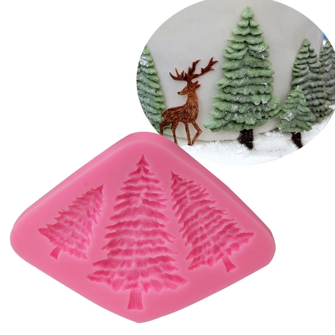 Weihnachtsbaum Kiefer Zeder Silikon Fondant Form Für Kuchen Dekoration Schokolade Cupcake Backwerkzeuge DIY Sugar Craft Silikonform