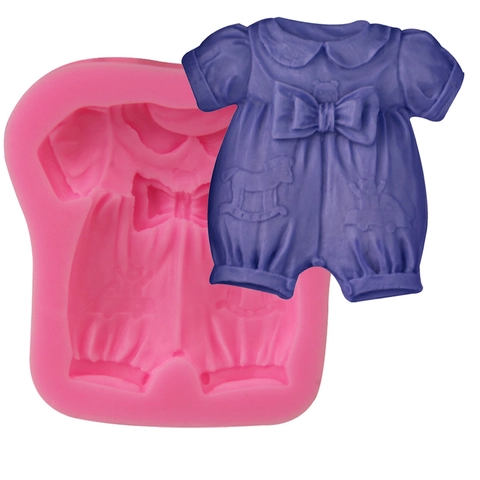 Baby Clothes Bowtie Silicone Fondant Mold DIY Chocolate Cake Baking Tool For Dessert Sugarcraft Decoration Kitchen Accessory