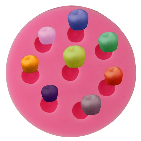 Molde de Silicona para Fondant de Arándanos Redondo 8 Cavidades Forma de Fruta Decoración de Pasteles DIY Molde Rosa Cocina